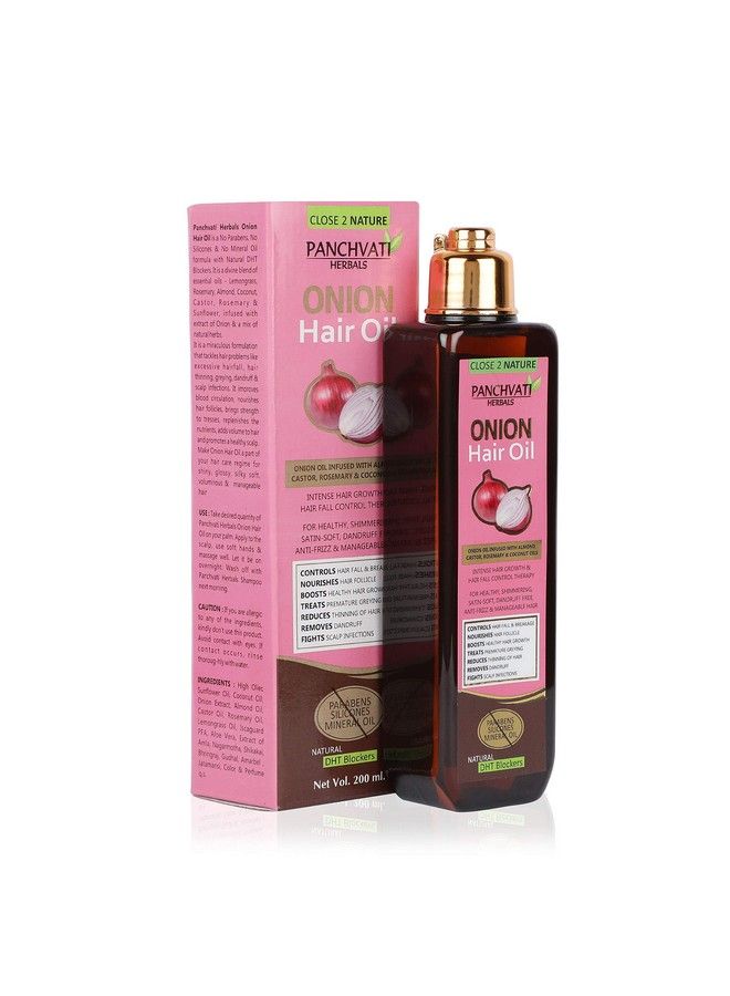 Panchvati Herbals Onion Hair Oil 200 Ml Controls Hair Fall & Breakage Boosts Healthy Hair Growthreduces Thinning Of Hair. - Image 4