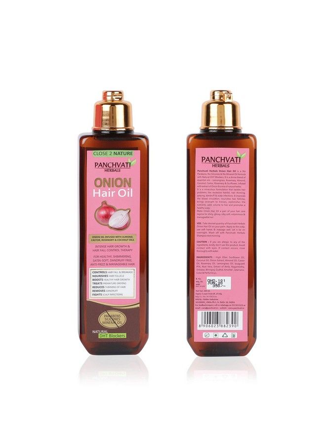 Panchvati Herbals Onion Hair Oil 200 Ml Controls Hair Fall & Breakage Boosts Healthy Hair Growthreduces Thinning Of Hair. - Image 3