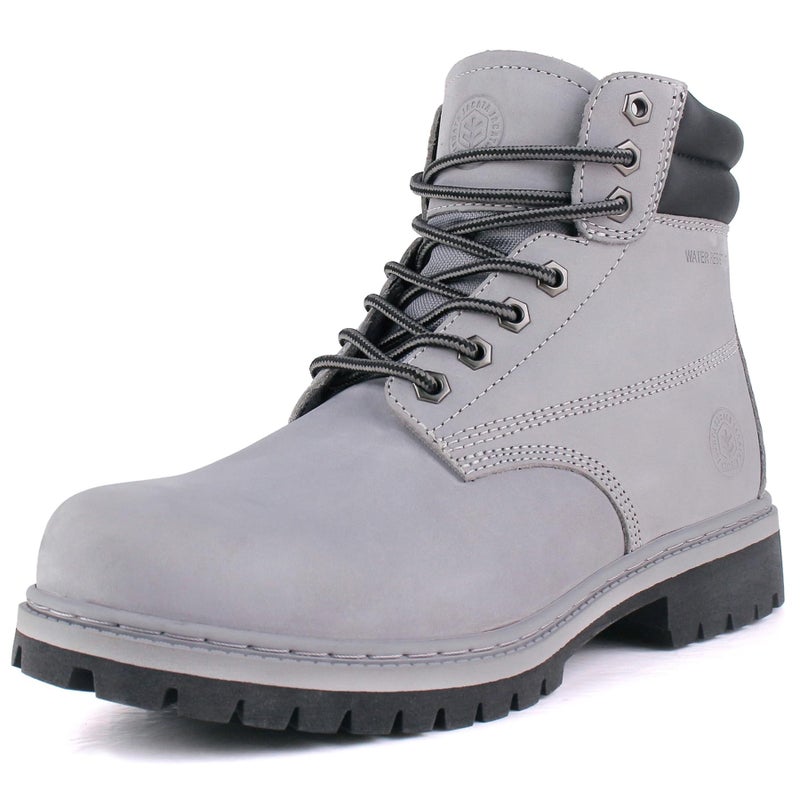 Jacata Men's Water Resistant Leather Work Boot Rubber Sole Construction Oil Resistant Utility Industrial Boots(Size 9) - Image 1