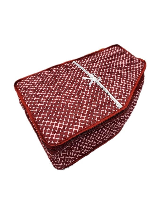 Padam Enterprises Designer Blouse Cover in Quilted Cotton Fabric With Front Transparent (Maroon) - Image 2