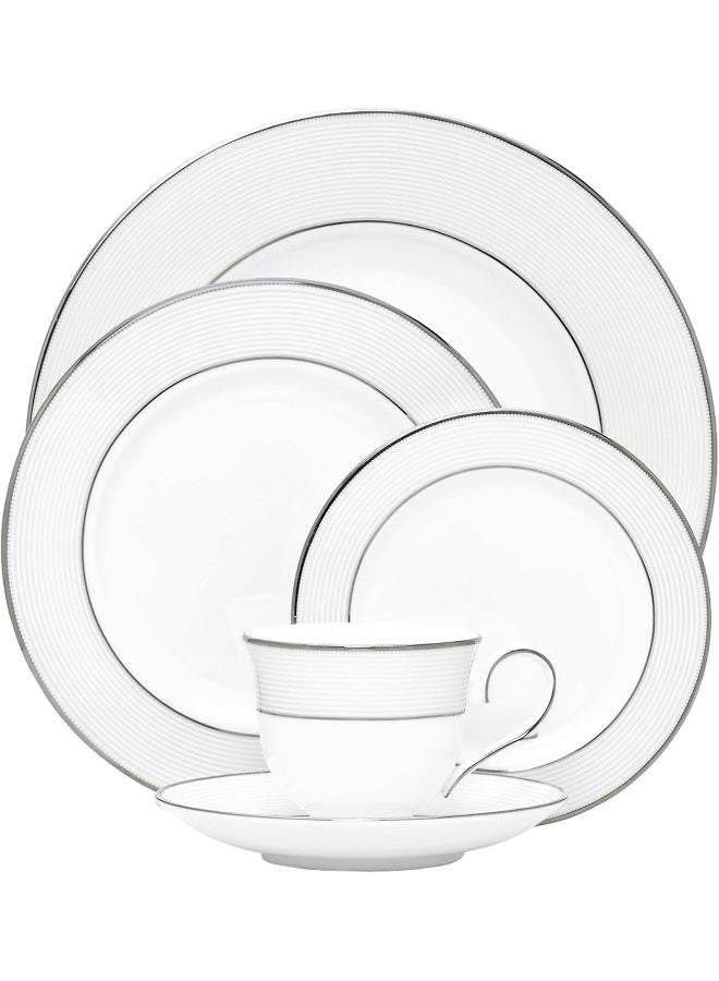 Lenox Opal Innocence Stripe 5Piece Place Setting 440 LB White - Image 1