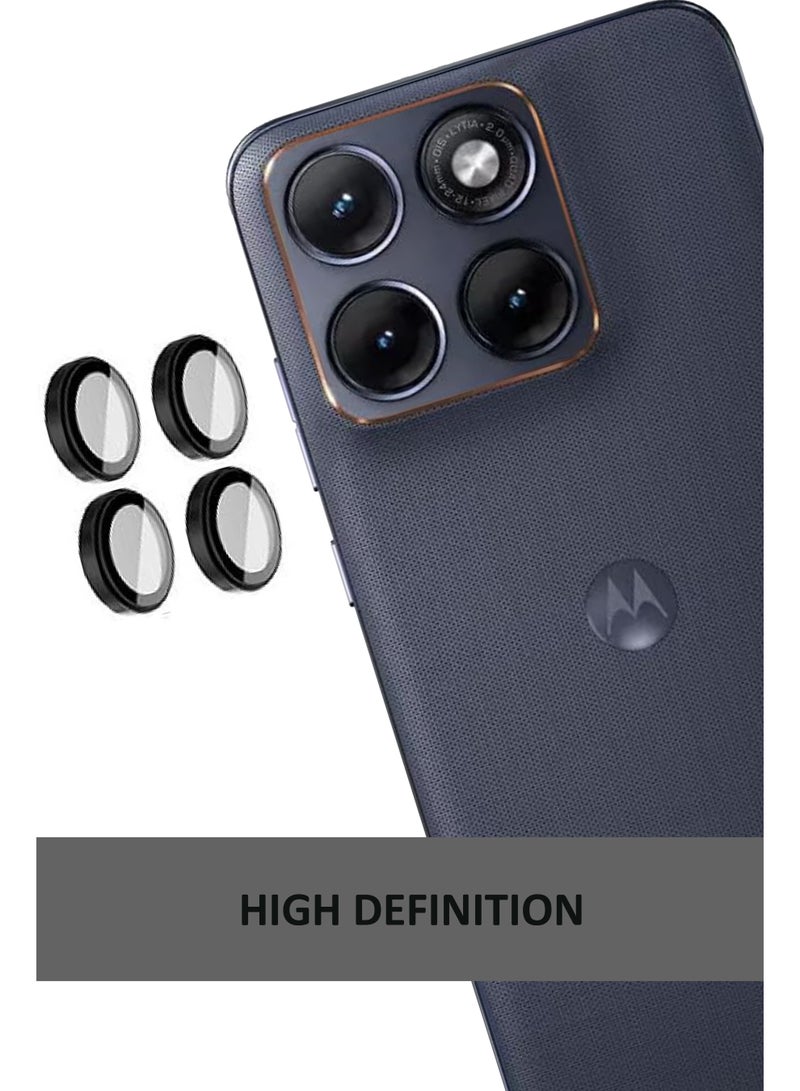 For Motorola Edge 70 Fusion - Black Camera Lens Protector, 9H Tempered Glass, Anti-Scratch, Case Friendly, Does Not Affect Night Shots, HD Clear - Image 4