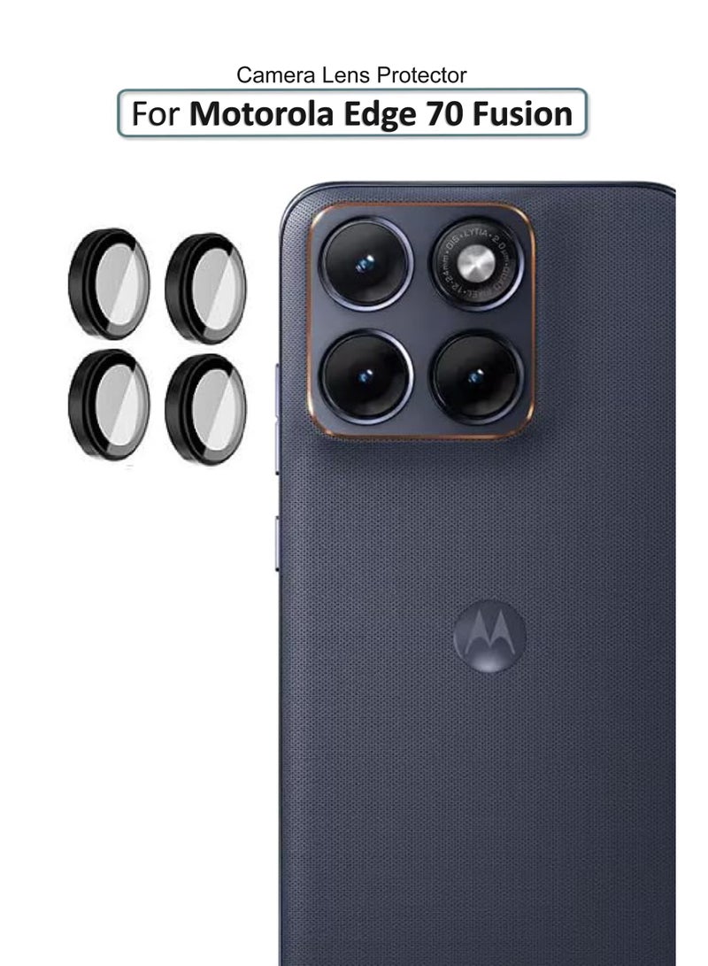 For Motorola Edge 70 Fusion - Black Camera Lens Protector, 9H Tempered Glass, Anti-Scratch, Case Friendly, Does Not Affect Night Shots, HD Clear - Image 1