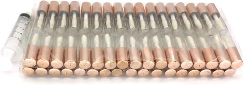 أنبوب أحمر شفاه 1.2 مل 50 قطعة أنبوب لامع شفاه بلاستيكي أنيق حاوية سائلة زجاجة بلسم شفاه (فضي) - Image 2