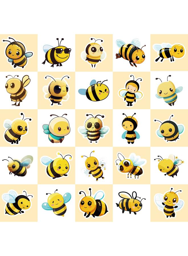 Bluejw 50 Little Bee Stickers Spring Window Stickers Bee Festival Bee Festival Kindergarten Stickers - Image 5