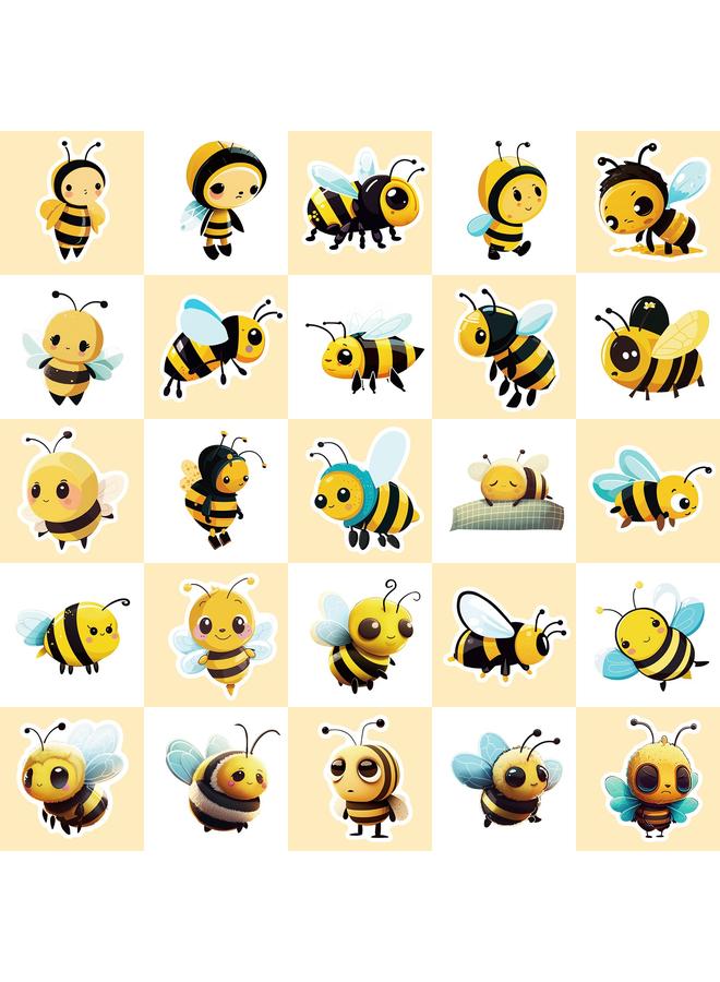 Bluejw 50 Little Bee Stickers Spring Window Stickers Bee Festival Bee Festival Kindergarten Stickers - Image 3