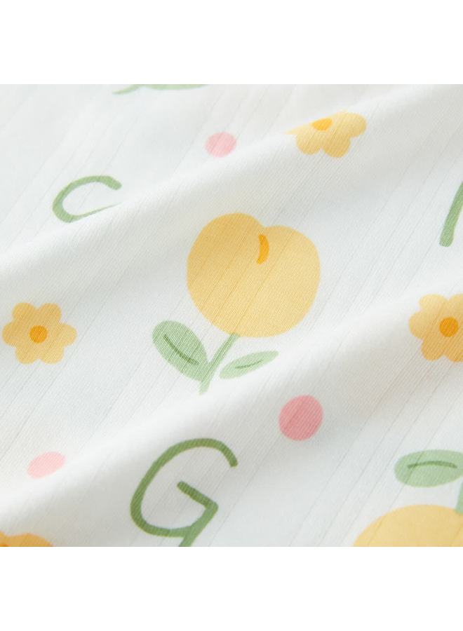 Deesha 7a Antibacterial Bamboo Fiber Series Girls' Summer Three-quarter Sleeve Kids' Homewear Skin-friendly Pajamas - Image 5