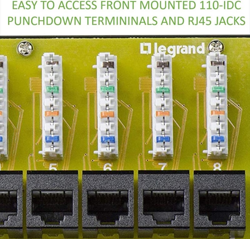 OnQ Legrand - Cat 6 Network Interface Module, Wifi Module with 8 Ports, Network Interface Module Cat6 Provides Connectivity to Ethernet Devices, Black, AC1068 - Image 5