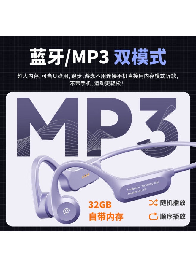 aigo سماعات بلوتوث بتقنية توصيل العظام مفتوحة الأذن غير داخل الأذن احترافية للسباحة مضادة للغبار ومقاومة للماء سماعات بلوتوث رياضية - Image 4