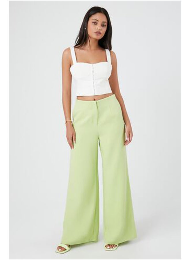 FOREVER 21 - بنطلون واسع الساق من قماش التويل مع خطاف وشريط - Image 1