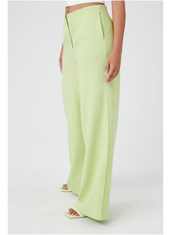FOREVER 21 - بنطلون واسع الساق من قماش التويل مع خطاف وشريط - Image 1