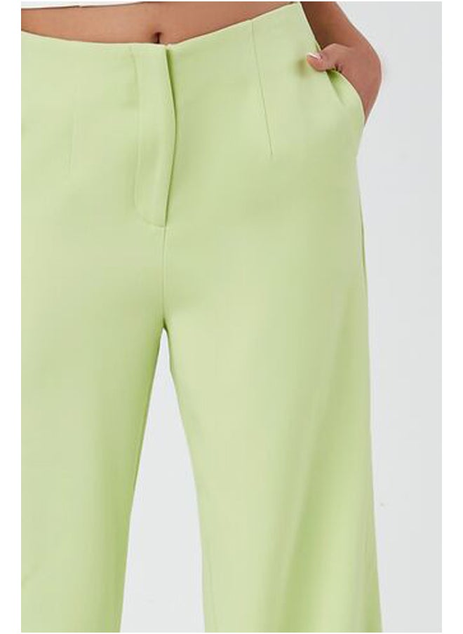 FOREVER 21 - بنطلون واسع الساق من قماش التويل مع خطاف وشريط - Image 1