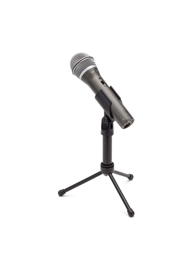 Samson Technologies Q2U USB/XLR Dynamic Microphone Recording and Podcasting Pack (Includes Mic Clip, Desktop Stand, Windscreen and Cables), silver - Image 1