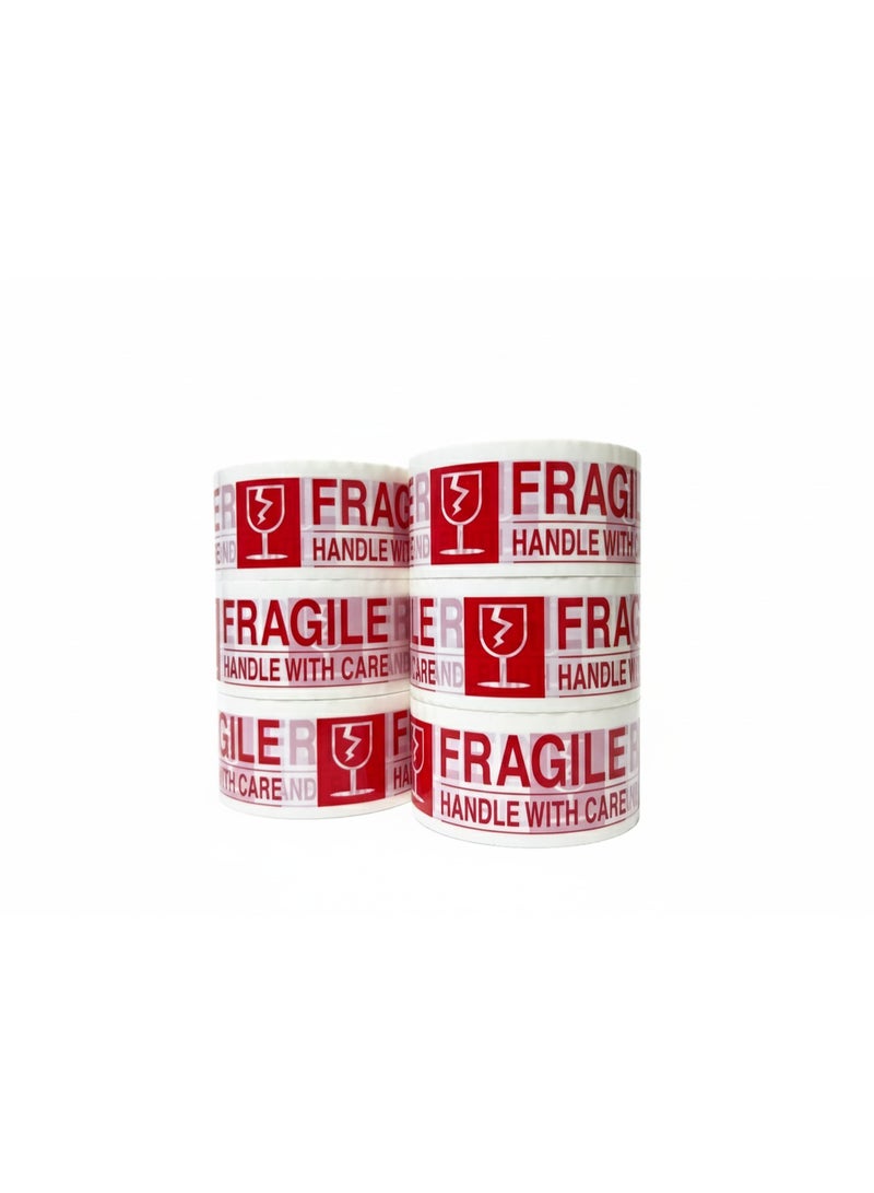 FRAGILE Tape, Heavy Duty (2inch × 55 mtr, Pack of 6) - Image 1