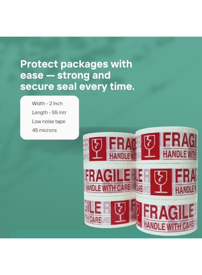 FRAGILE Tape, Heavy Duty (2inch × 55 mtr, Pack of 6) - Image 3