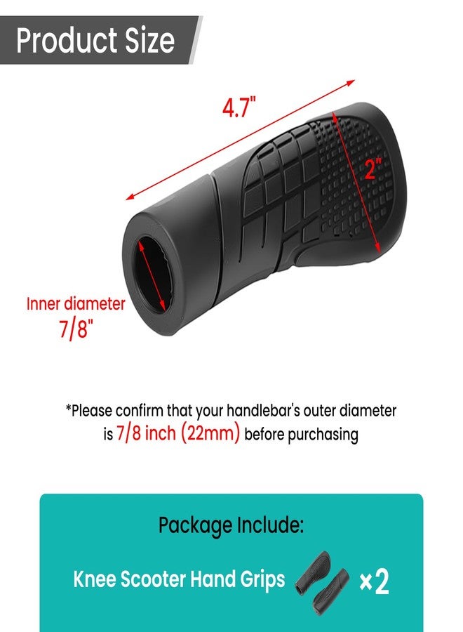 MUROCEA Knee Scooter Hand Grips - 7/8" Replacement Handles for Rollator Walkers, Wheelchairs & Mobility Aids, 2 Pcs - Image 2