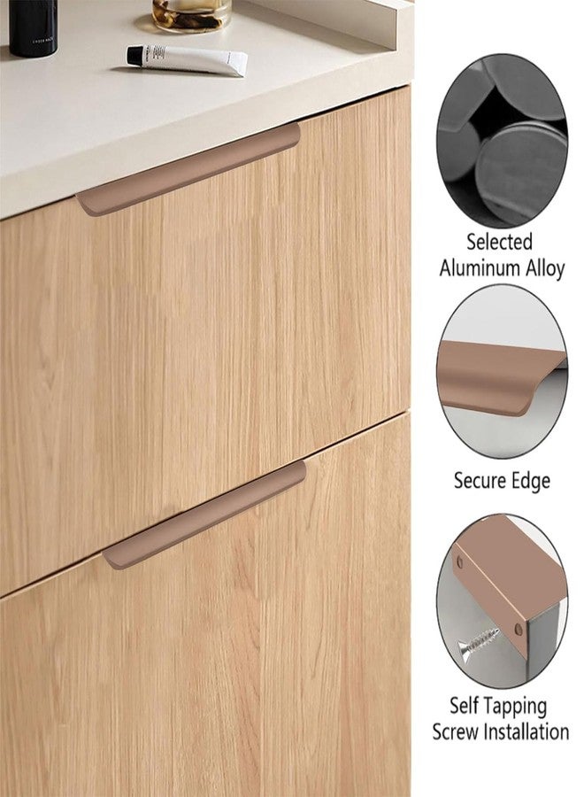 MOROBOR Finger Edge Pull, 8pcs Concealed Handles Modern Style Drawer Handle, Curved Aluminum Alloy Invisible Pulls Wardrobe Handle for Cabinet Hardware Drawer,120mm/Brown - Image 4