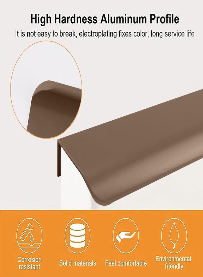 MOROBOR Finger Edge Pull, 8pcs Concealed Handles Modern Style Drawer Handle, Curved Aluminum Alloy Invisible Pulls Wardrobe Handle for Cabinet Hardware Drawer,120mm/Brown - Image 3