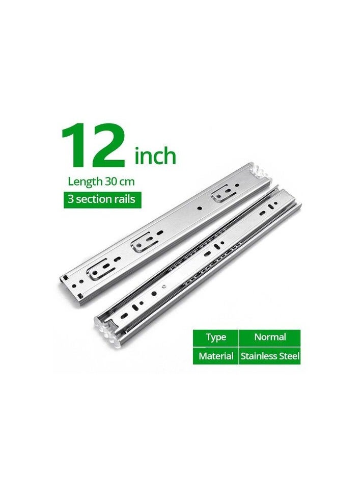 12 Inch Soft Closing Sliding Drawer Rail 1 Pair Full Extension Track Rail for Cabinets Dresser Wardrobe Kitchen Trash 
