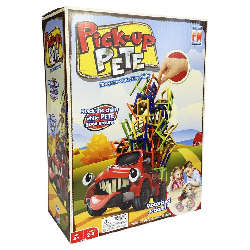 Fotorama Pick-Up Pete | The Ultimate Chair Stacking Game! Perfect for Remote Family Home Entertainment, Stack Colorful Chairs on Pete The Motorized Pick-Up Truck - Image 1