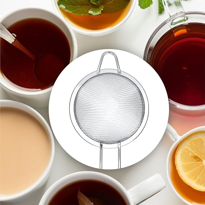 Birdbrid Stainless Steel Tea Strainers Fine Mesh Cocktail Strainer Conical Food Colander Practical Bar Tool 1 Pcs Set - Image 5