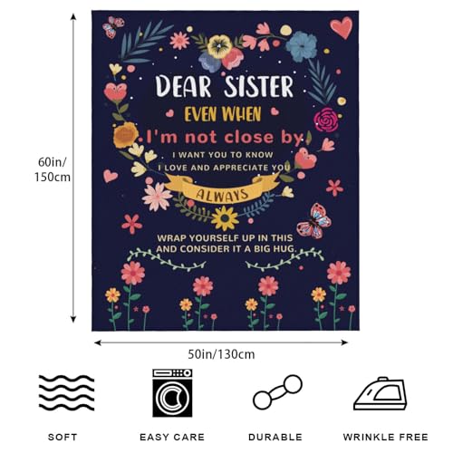 AISDE Sister Gifts Blanket, Sister Gifts from Sisters, Sisters Birthday Valentines Presents Throw Blanket 60'' x 50'' - Image 5