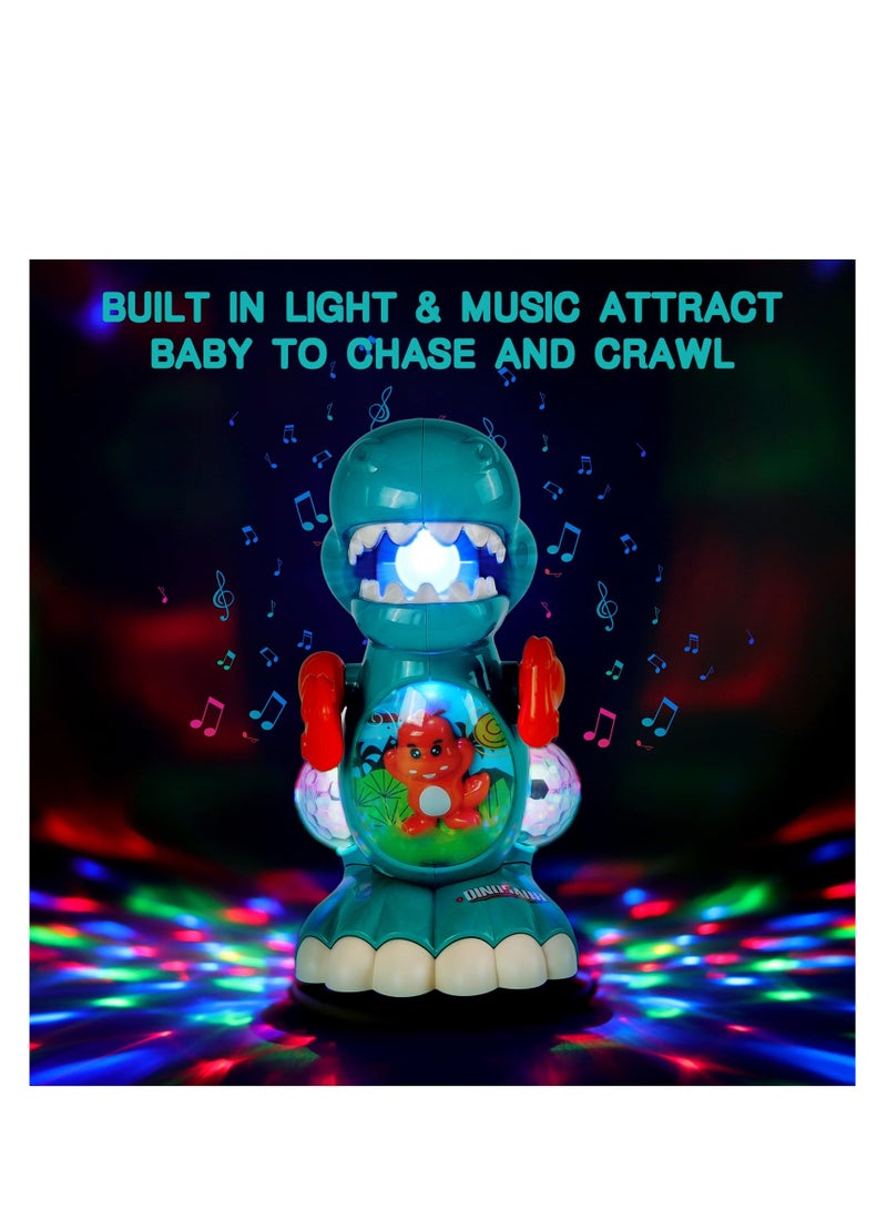 Excefore Baby Crawling Dinosaur Toys  Baby Musical Toy Musical Light Interactive Walking Sensory Toys Automatically Avoid Obstacles Birthday Present Dino Gifts for Kids Toddler - Image 4