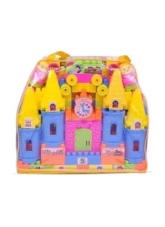 Colorful Castle Building Block Toy Set for Kids: Educational and Fun Play with Bright Towers, Figures, Vehicle, and Numbered Blocks for Creative Development and Imaginative Learning