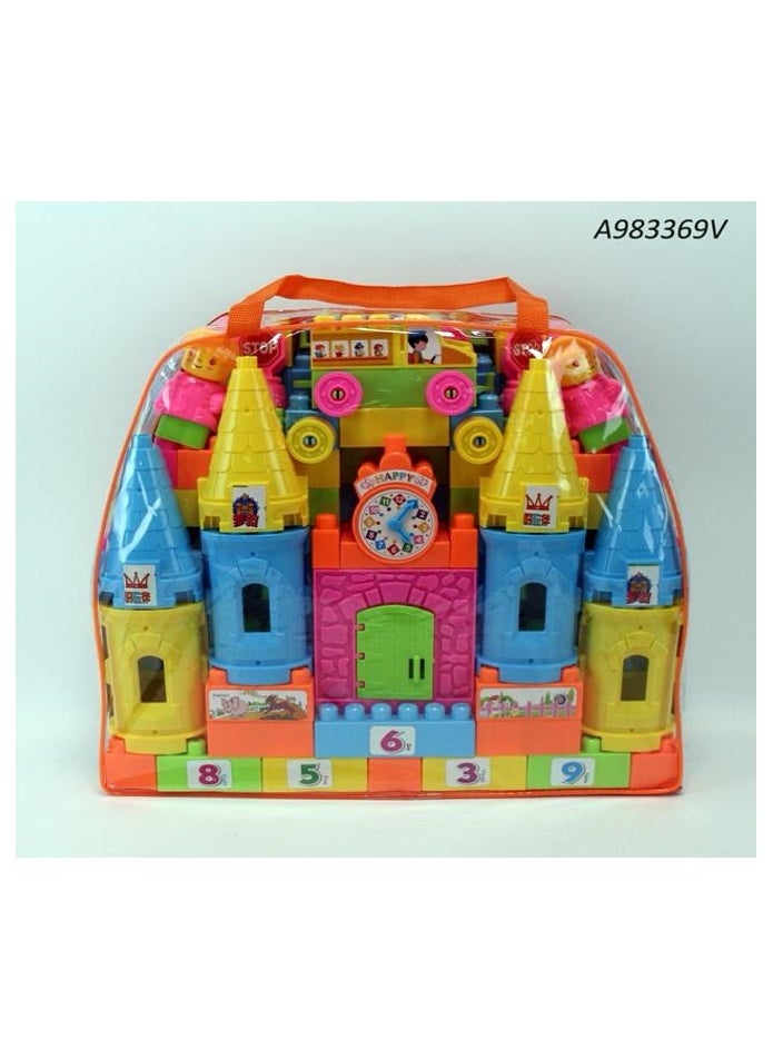 TOY GARDEN Colorful Castle Building Block Toy Set for Kids: Educational and Fun Play with Bright Towers, Figures, Vehicle, and Numbered Blocks for Creative Development and Imaginative Learning  - Image 2