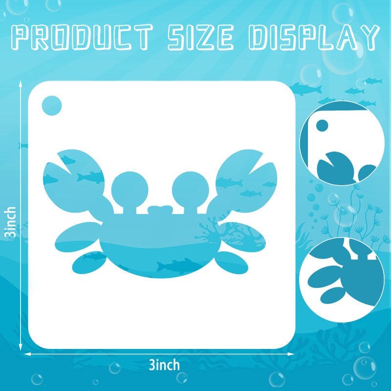 Augshy 56 Pack Sea Creatures Stencils - Ocean Animal DIY Pattern Stencils for Wall, Floor Decor & Rock Painting Art Projects (3inch) - Image 2