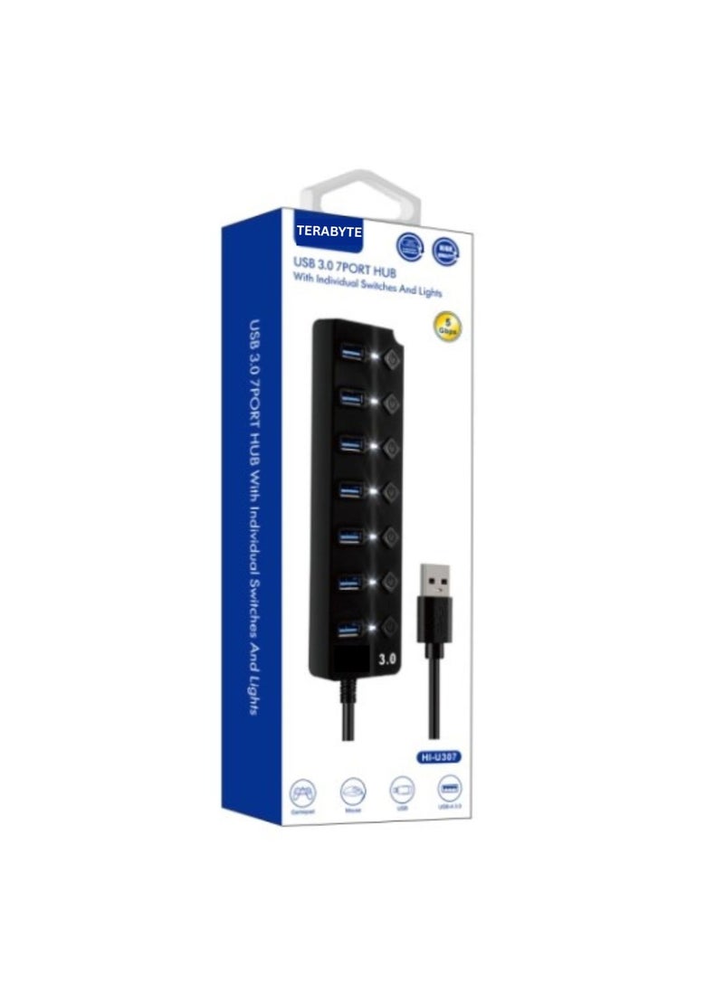 Terabyte USB 3.0 7PORT HUB With Individual Switches And Lights - Image 1