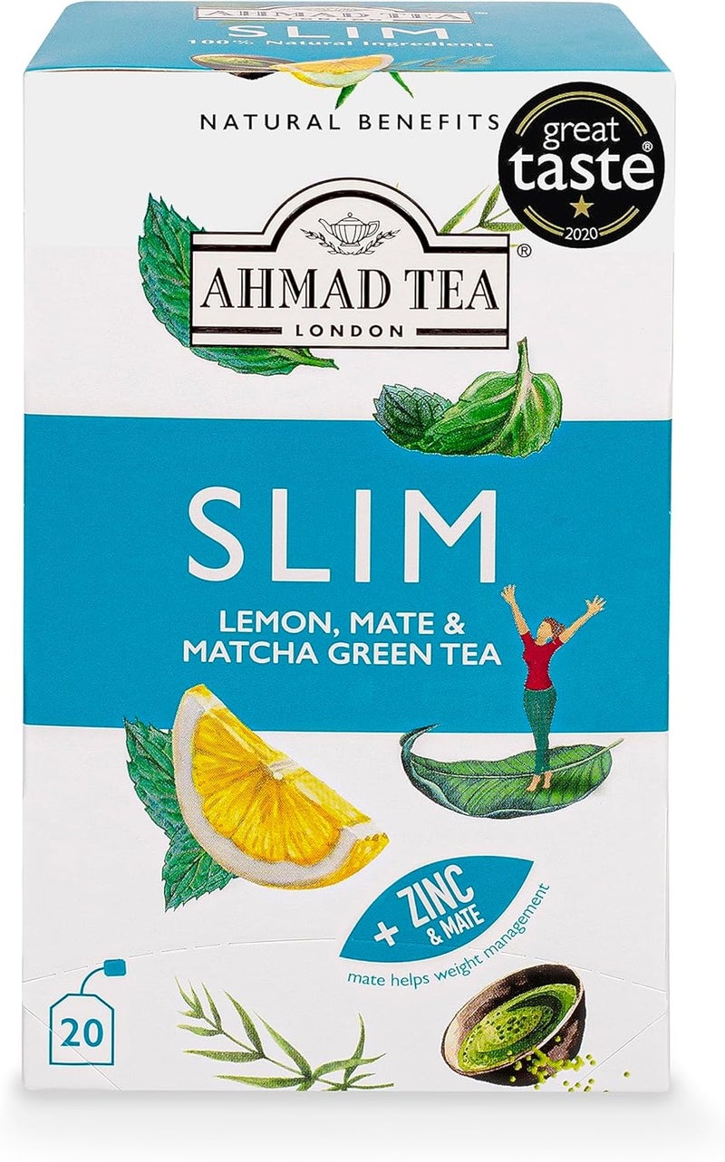 Ahmad Tea Slim Infusion with Matcha, Mint, and Lemon Balm - 20 Tea Bags - Image 2
