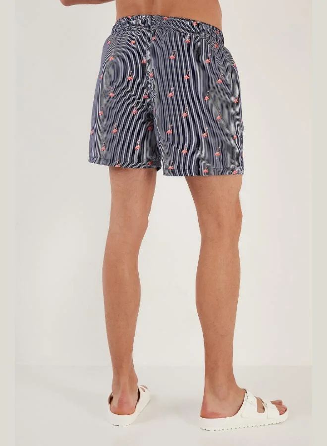 Buratti  Buratti Patterned Swim Shorts Waist Tie Pocket Swimsuit Short Men's SWIMSUIT SHORT 380M388 for Men | Best Price UAE