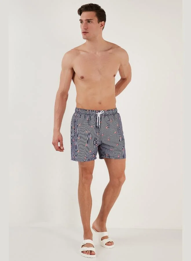 Buratti  Buratti Patterned Swim Shorts Waist Tie Pocket Swimsuit Short Men's SWIMSUIT SHORT 380M388 for Men | Best Price UAE