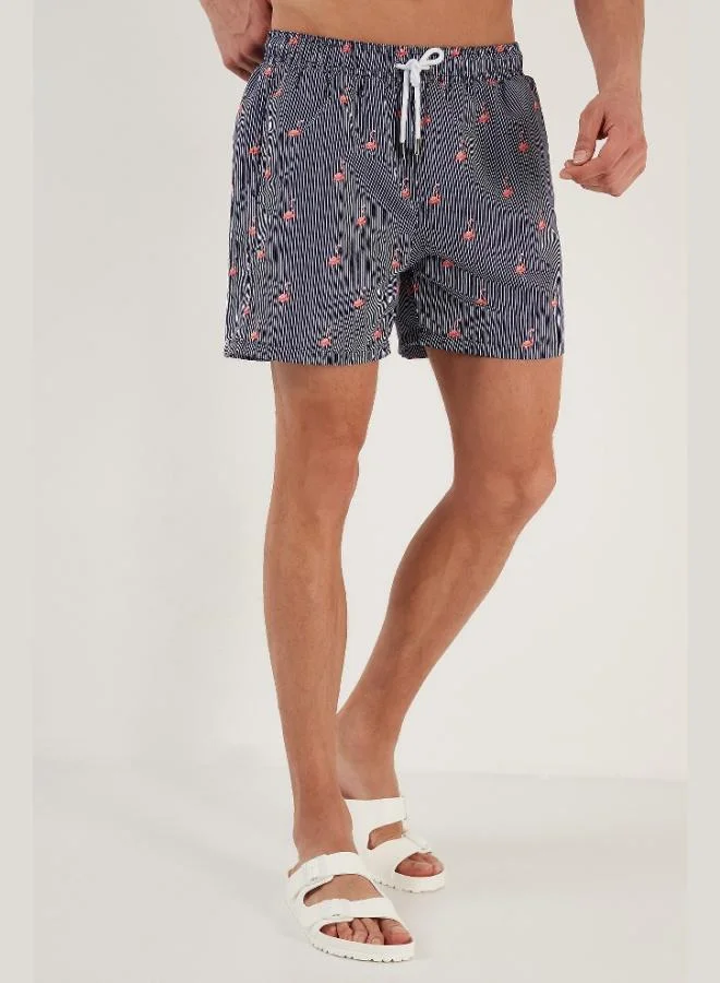 Buratti  Buratti Patterned Swim Shorts Waist Tie Pocket Swimsuit Short Men's SWIMSUIT SHORT 380M388 for Men | Best Price UAE