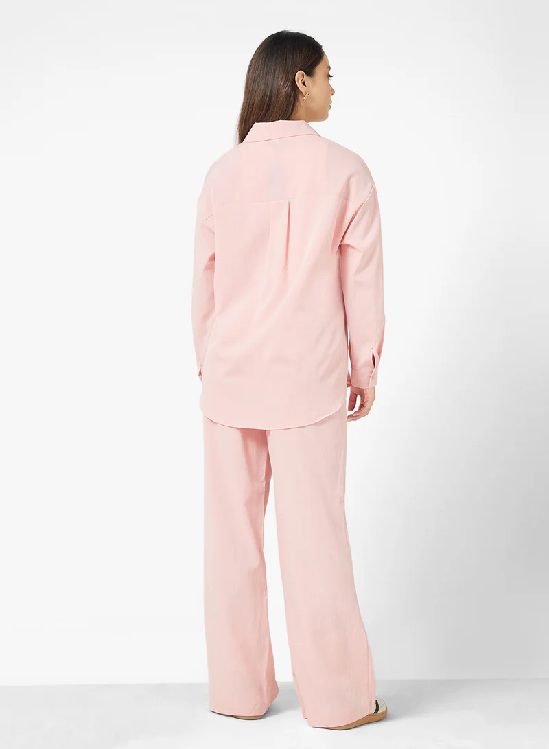 جينجر Oversize Shirt & Pant Coord Set