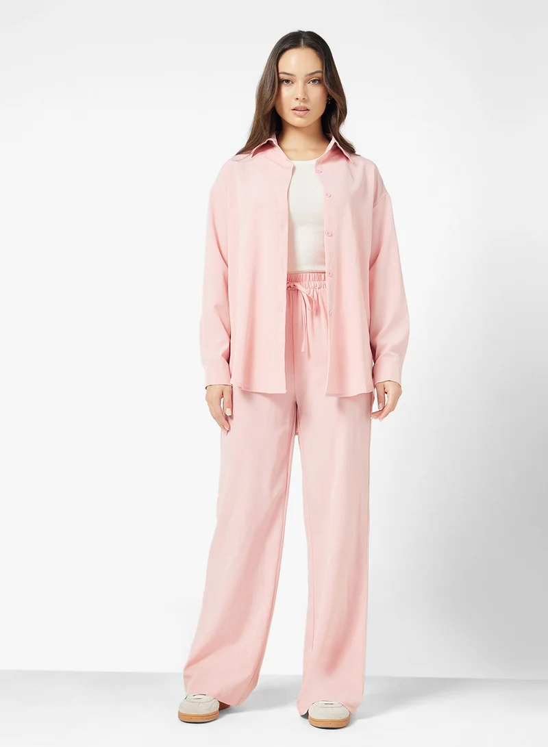 جينجر Oversize Shirt & Pant Coord Set