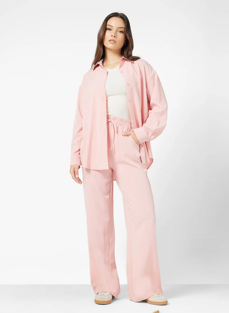 جينجر Oversize Shirt & Pant Coord Set