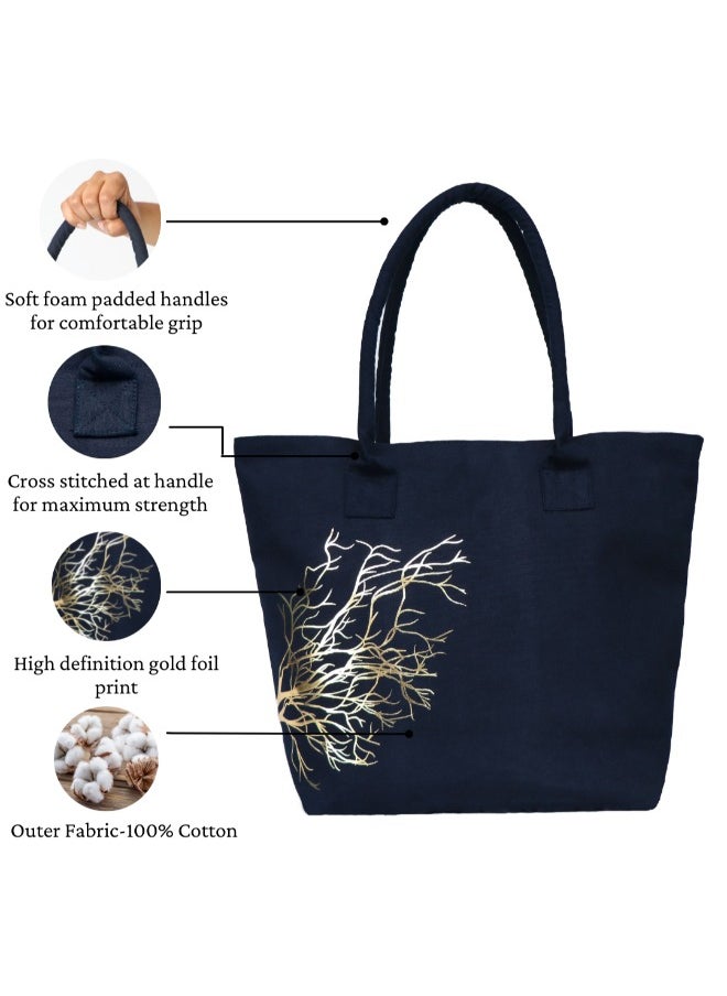 earthsave Earthsave Women’s Vegan Canvas Handbag | Office Bag, Handbag for Daily use, Travel Canvas bags with zip  - Image 4