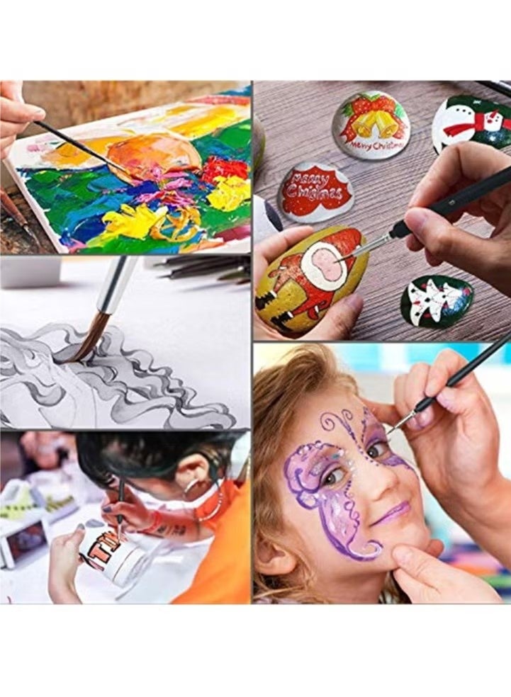 مجموعة فرش الرسم الدقيقة من 11 قطعة، مجموعة فرش الرسم الصغيرة والرفيعة، مجموعة فرش الرسم الأكريليكية للفنانين الصغار - Image 4