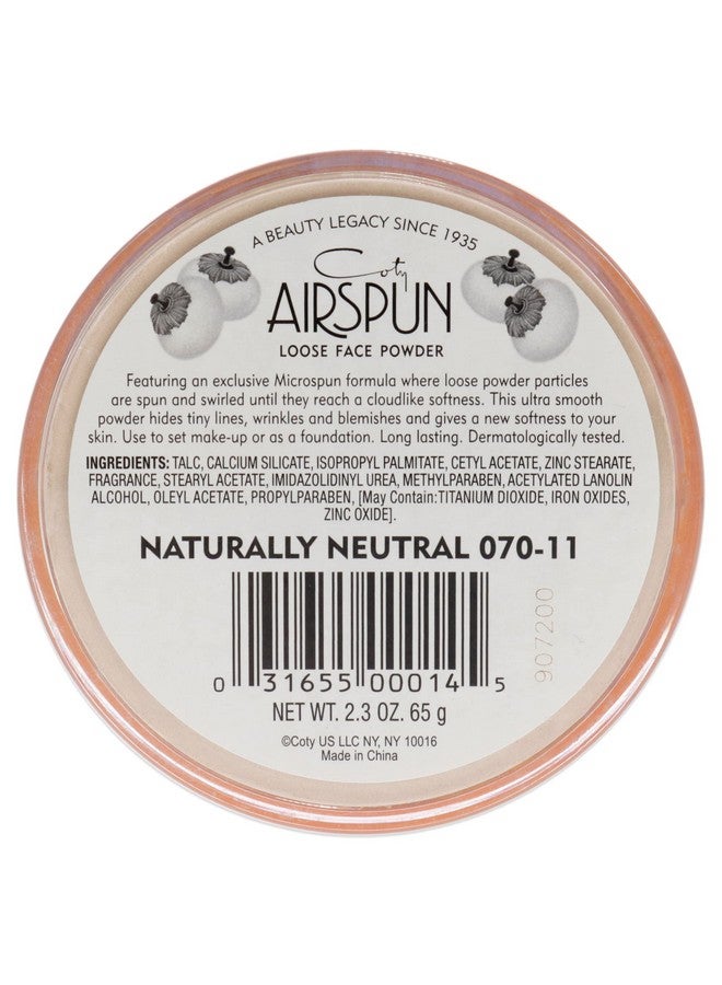 Airspun بودرة وجه ريسبون طبيعية محايدة 2.3 أونصة - بودرة وجه فضفاضة بلون طبيعي لتثبيت المكياج أو الأساس خفيفة الوزن تدوم طويلاً - عبوة واحدة - Image 3