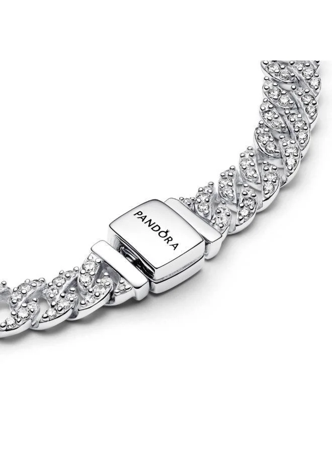 PANDORA Pandora Timeless Pavé Cuban Chain Bracelet