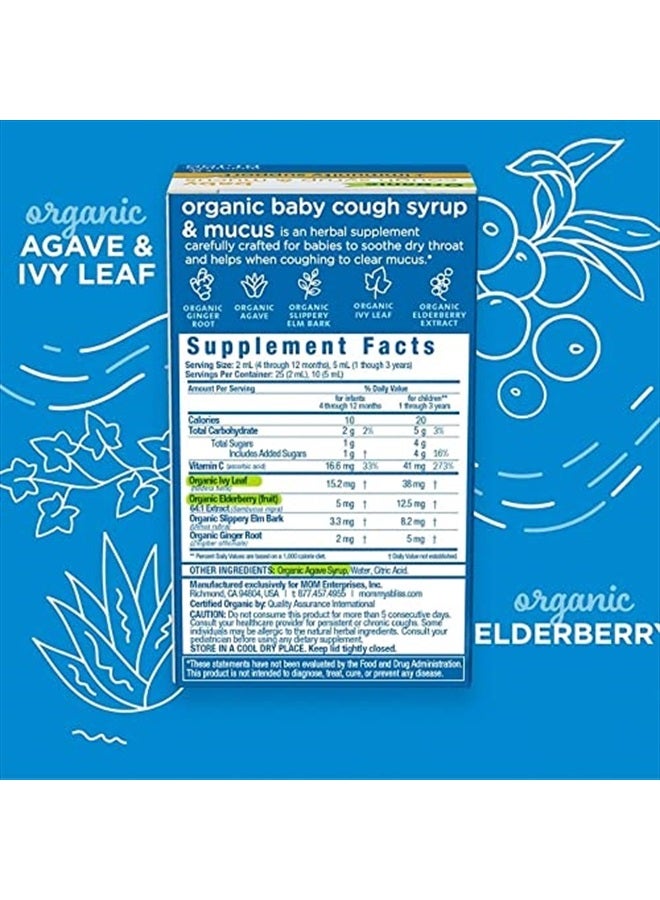 Mommy's Bliss Organic Baby Cough Syrup and Mucus + Immunity Support, Contains Organic Agave and Ivy Leaf, Made for Babies 4 month+, 1.67 Fluid Ounces - Image 5