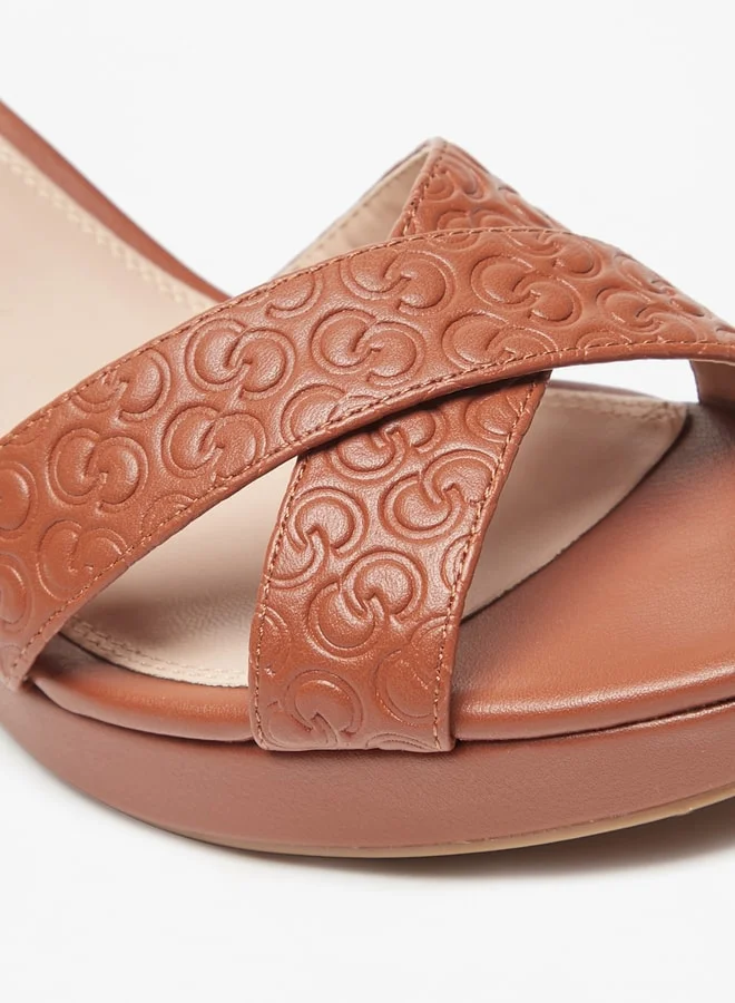 Celeste Women'S Cross Strap Sandals With Block Heels And Buckle Closure