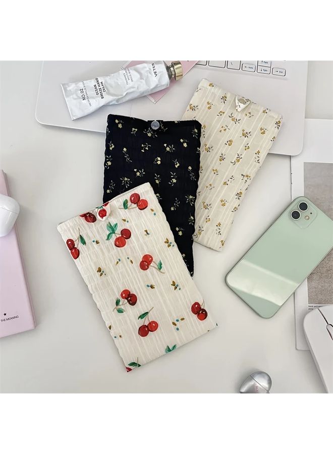 Red Floral Phone Bag Large Capacity Makeup Pouch For Lipstick Eyeshadow Coin Storage - Image 1
