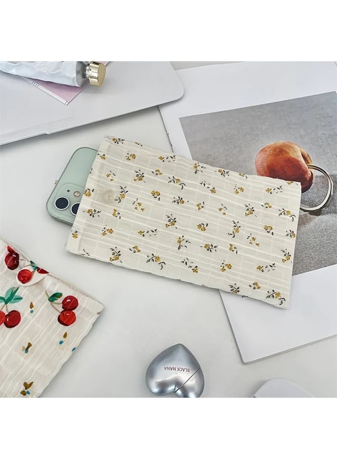 Red Floral Phone Bag Large Capacity Makeup Pouch For Lipstick Eyeshadow Coin Storage - Image 3