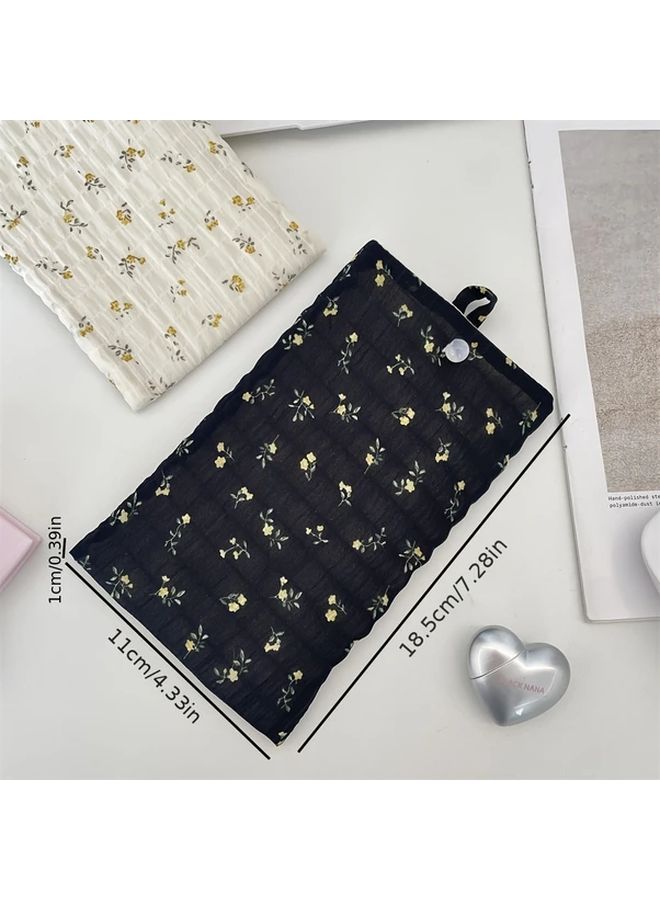 Red Floral Phone Bag Large Capacity Makeup Pouch For Lipstick Eyeshadow Coin Storage - Image 2