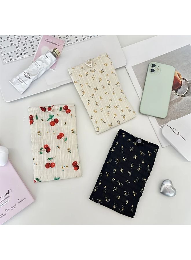 Red Floral Phone Bag Large Capacity Makeup Pouch For Lipstick Eyeshadow Coin Storage - Image 4