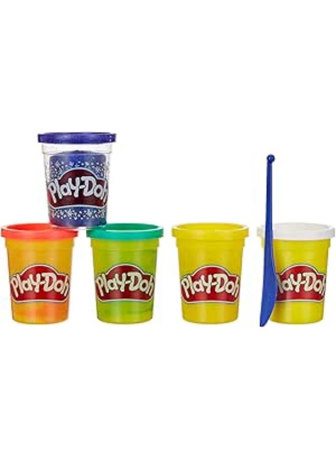 Hasbro Sapphire Anniversary Pack of 5 for Children Aged 3+ with Blue Glitter Sapphire Clay and Green, Red, White and Yellow, F1848, Multicoloured