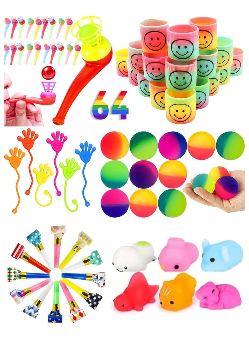 NYVIO Party Favors for Kids – 64 pcs Return Gifts, Mini Toys for Goody Bags, Bulk Small Toys for Boys & Girls, Goodie Bag Fillers, Birthday Giveaways, Loot Bag Toys, Classroom Rewards & Piñata Prizes - Image 1
